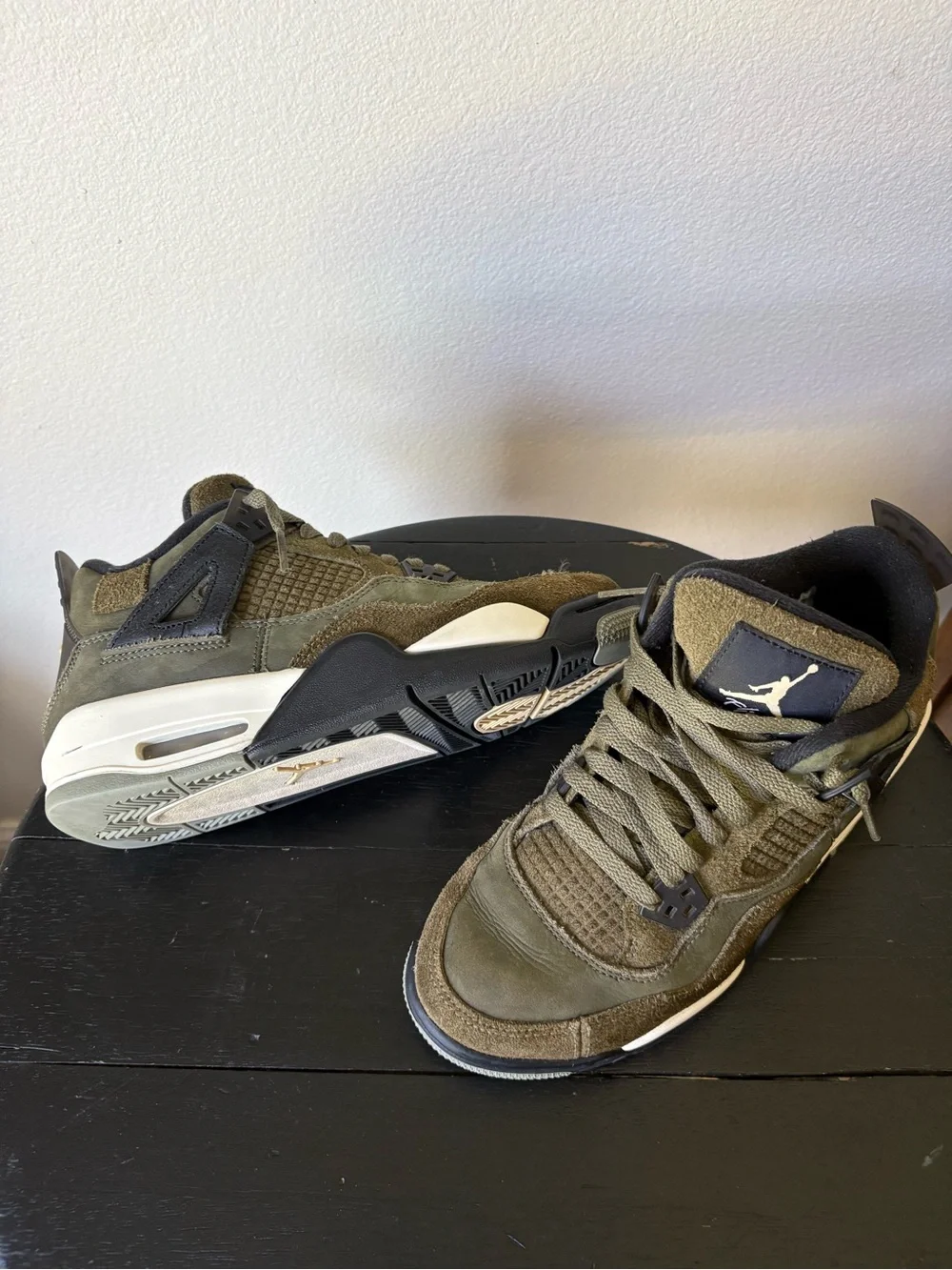 Nike Air Jordan 4 YOUTH Sneakers - Olive/Black